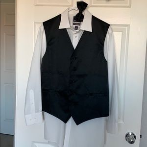 Dress shirt with Vest and bow tie.